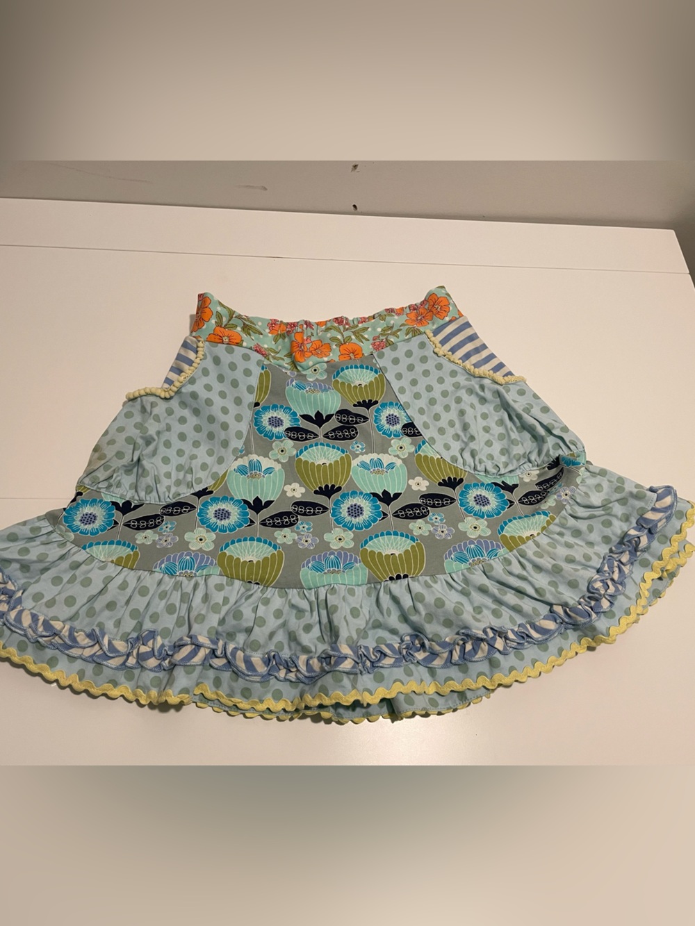 Matilda Jane Brand Girl's size 10 All The Tickets Skort Skirt Mixed Print Blue